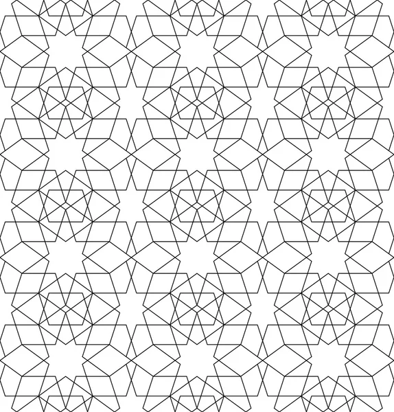 ライン、抽象的な背景と黒と白の幾何学的なシームレス パターン. — ストックベクタ