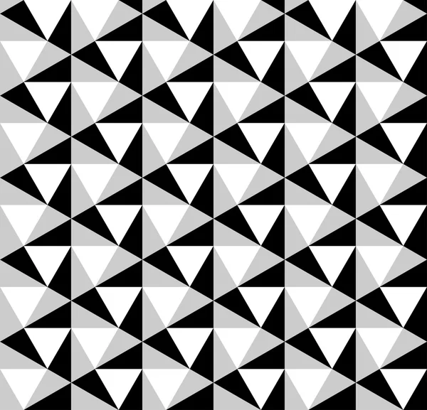 Svart och vitt geometriska seamless mönster med triangeln, abstrakt bakgrund. — Stock vektor