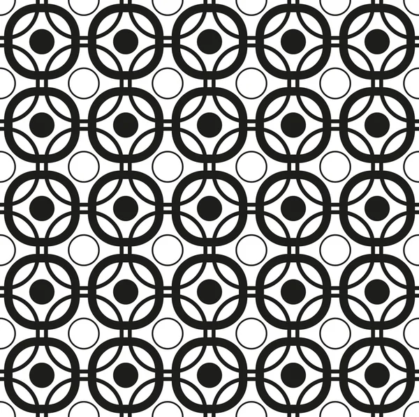 Black and white geometric seamless pattern with line and circle, abstract background. — Stock Vector