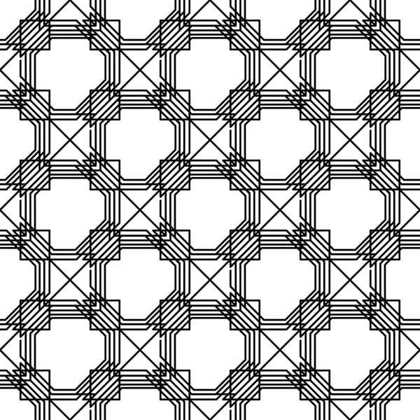 Padrão sem costura geométrica preto e branco com linha, fundo abstrato . — Vetor de Stock