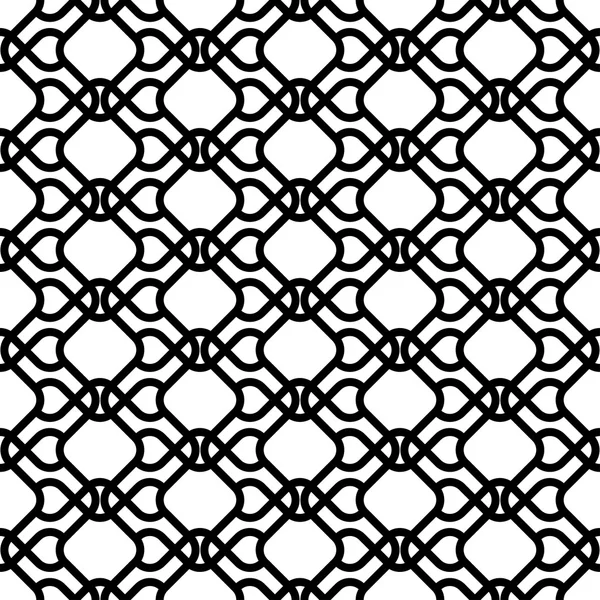 黑色和白色无缝的几何图案现代时尚与波浪线，抽象背景. — 图库矢量图片