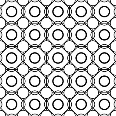 Siyah ve beyaz çizgili ve daire, arka plan ile geometrik seamless modeli.