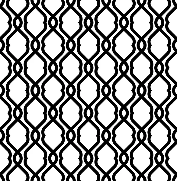 Black and white geometric seamless pattern modern stylish with wavy line, abstract background. — Stock Vector