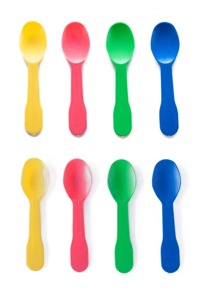 Cucchiaio di plastica colorato . — Foto Stock