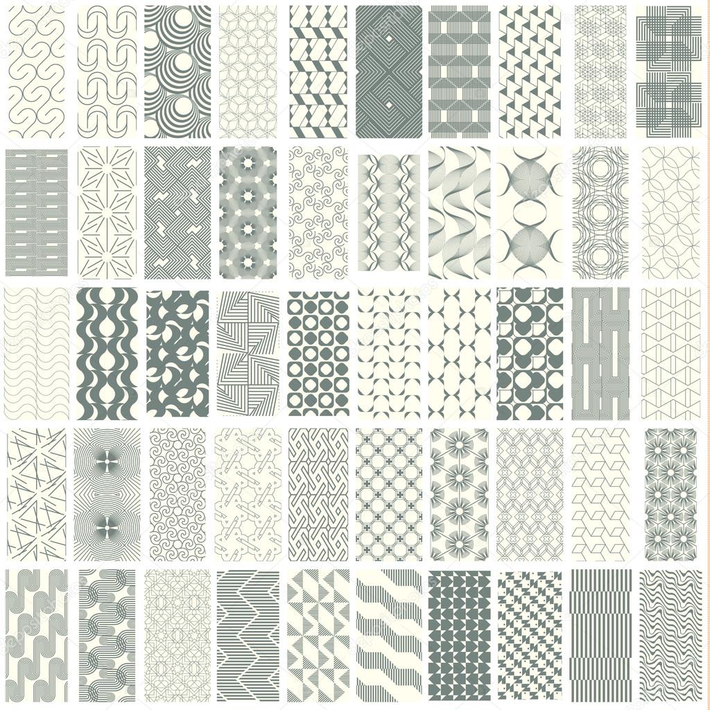 50 geometric seamless pattern set.