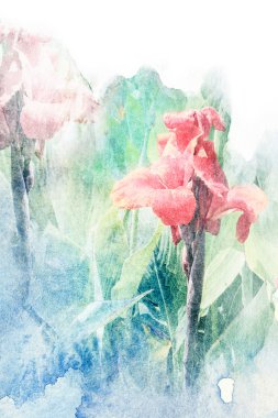 çiçek suluboya resim.