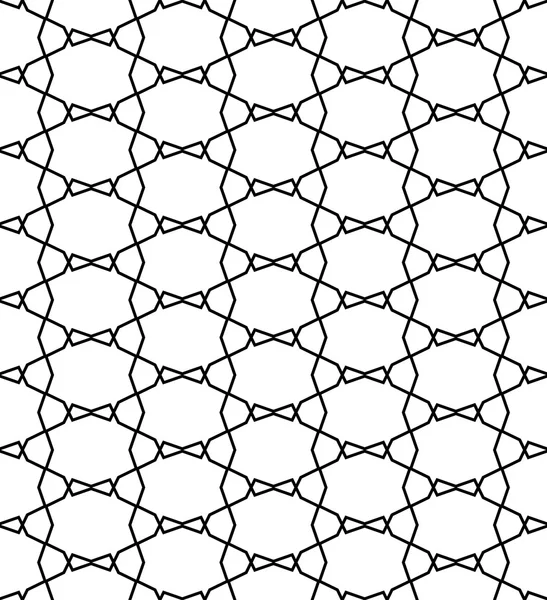 Black and white geometric seamless pattern with line, abstract background. — Stock Vector