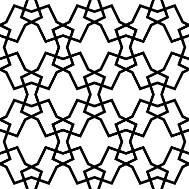 Siyah ve beyaz çizgi, arka plan ile geometrik seamless modeli.