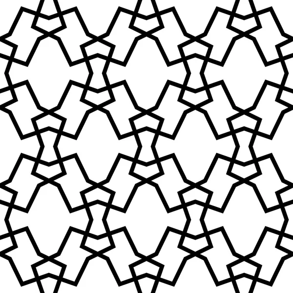 Zwart-wit geometrische naadloze patroon met lijn, abstracte achtergrond. — Stockvector