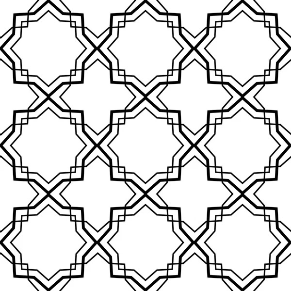 Black and white geometric seamless pattern with line, abstract background. — Stock Vector