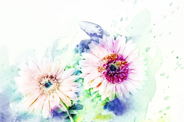 Bloem aquarel illustratie. — Stockfoto