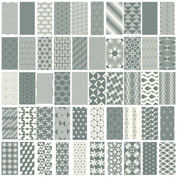 50 geometric seamless pattern set. — Stock Vector