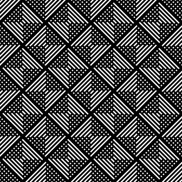 Zwart-wit geometrische naadloze patroon, abstracte achtergrond. — Stockvector