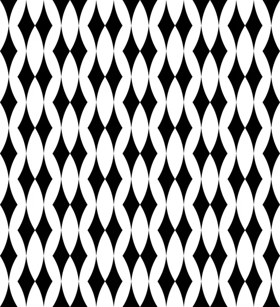 Black and white geometric seamless pattern with diamond. — Stock Vector