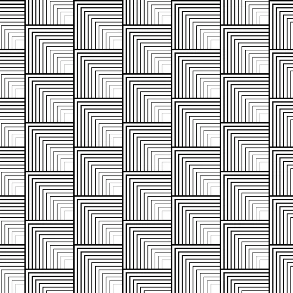 黑色和白色几何无缝模式与线. — 图库矢量图片