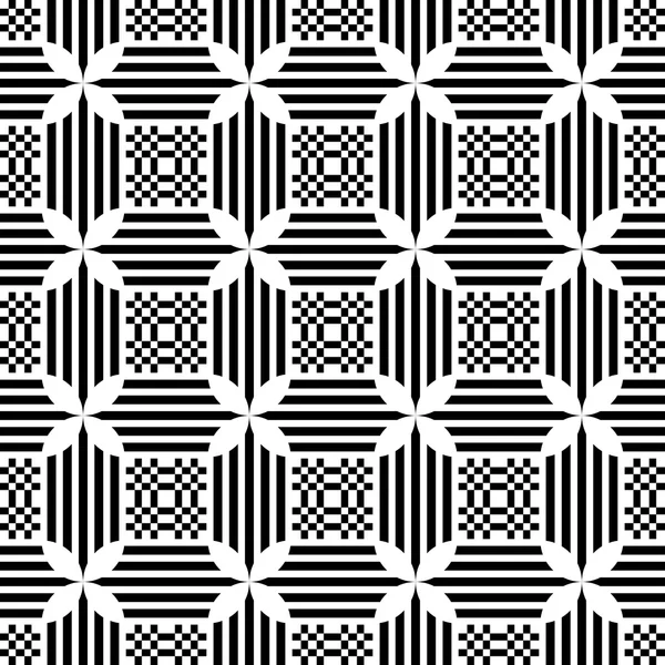 Black and white geometric seamless pattern, abstract background. — Stock Vector