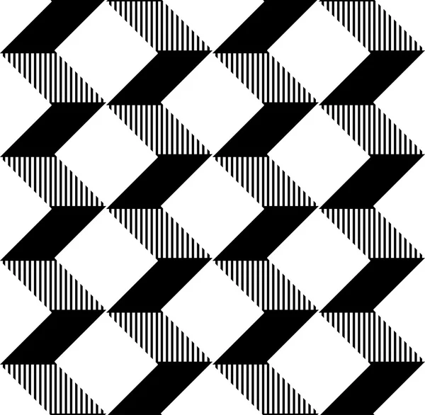 Black and white geometric seamless pattern, abstract background. — Stock Vector