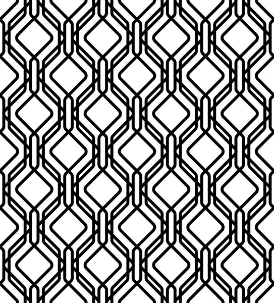 Black and white geometric seamless pattern with line, abstract background. — Stock Vector