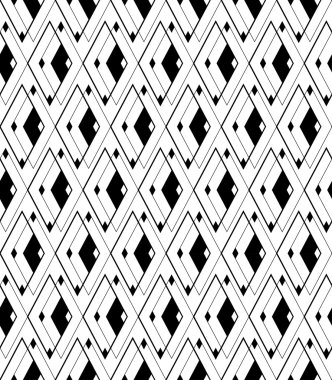 Black and white geometric seamless pattern, abstract background. clipart