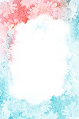 Çiçek suluboya çerçeve.