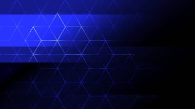 Soyut mavi ışık ve gölge yaratıcı teknoloji arka planı. Vektör illüstrasyonu.