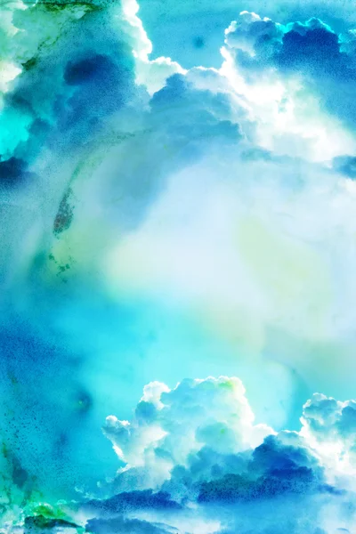 bulut suluboya çizimi.