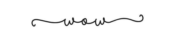 Guau. Letras simples tipografía escritura palabra wow. — Vector de stock