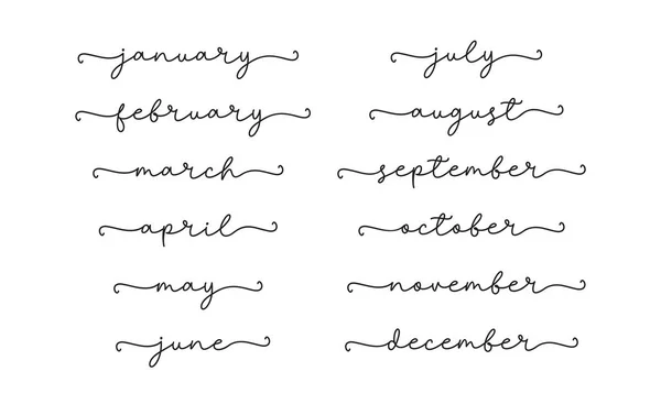 Ay, aralıksız satır el yazısı takvimi.