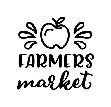 Çiftçi el çizimleri rozetler, logo, simge, etiket.