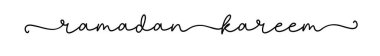 RAMADAN KAREMM. Tebrik kartı için el çizimi Arapça betiği.
