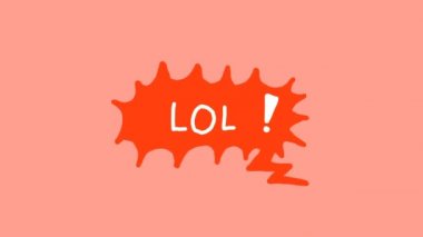 Lol (Bolca Gülme), el çizimi komik konuşma baloncuğu animasyonu.