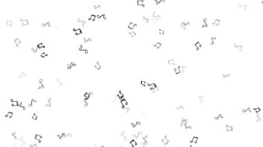 Müzik notaları gelişigüzel uçuyor. 4K ekran koruyucu.