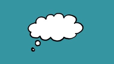 Buluttaki boş konuşma balonu. Çizgi roman el karesi kare animasyon. Metin için boşluk.