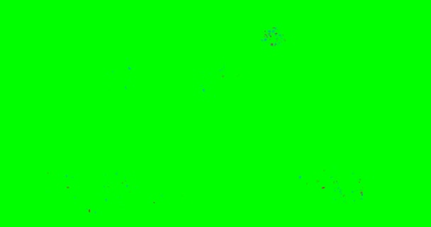 3Dは 緑色の画面の背景にコンフェッティ爆発ループを生成しました クロマキーの背景 — ストック動画