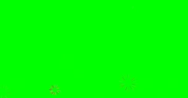 Анимация Фейерверков Зеленом Фоне Экрана Анимация — стоковое видео