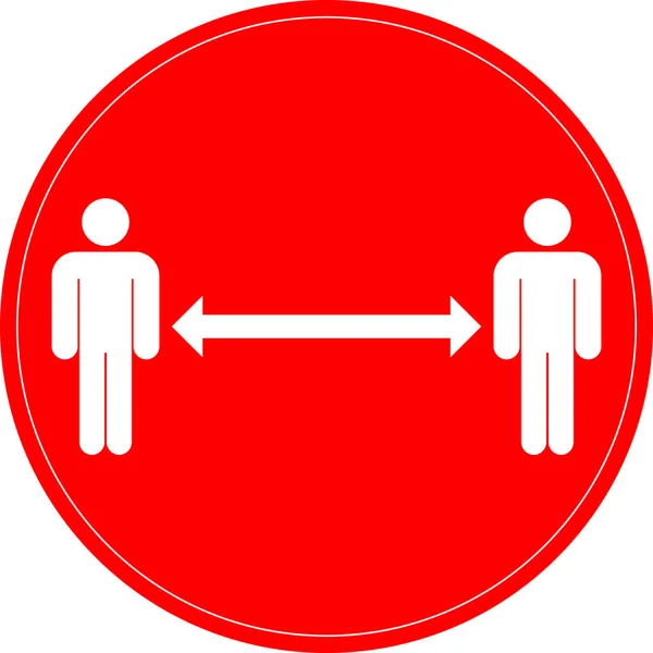 Satz Roter Menschlicher Figuren Soziale Distanz Symbol — Stockvektor