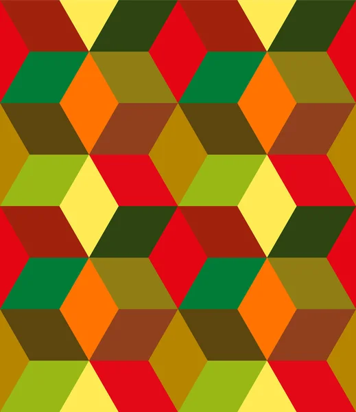 暖色系の幾何学的形状のシームレスなパターン — ストックベクタ