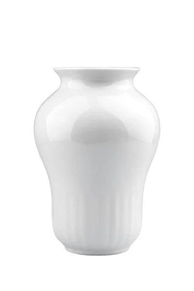 Vase Fleur Porcelaine Blanche Forme Poire Isoler — Photo