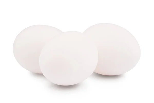 Huevos Pollo Blancos Frescos Paquete Sobre Fondo Claro — Foto de Stock