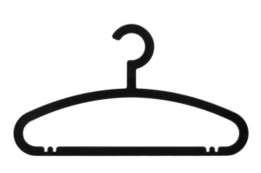 Ahşap ve plastik askılar. Giysiler için kanca, beyaz arka planda kırpmak için izole.