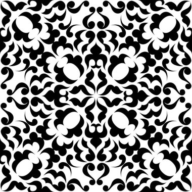 Doğulu motiflerin kusursuz siyah ve beyaz motifleri