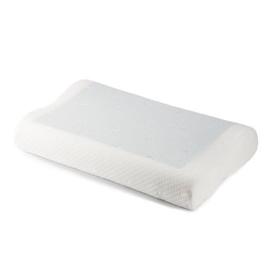 köpük malzemeden yapılmış anatomik yastık. Hafıza efektli. Beyaz arka planda izole edilmiş.