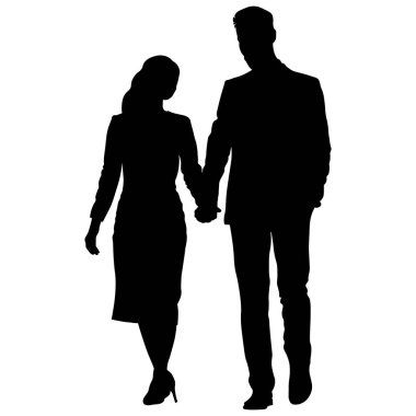 Siyah vektör siluetleri beyaz arkaplan üzerinde insanların, aile