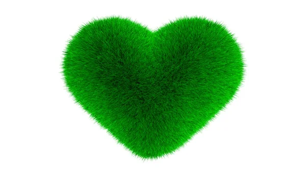 Símbolo de coração feito de grama — Fotografia de Stock