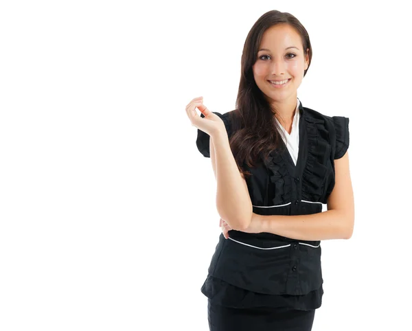 Smilling businesswoman standing with crossed arms — Φωτογραφία Αρχείου