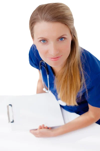 Confident smiling female Doctor with stethoscope — Stockfoto
