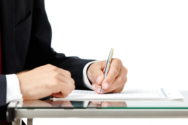 Close-up of business man signing a contract — Stock Photo, Image