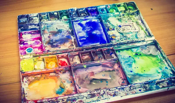 Palette of water color — Stock Photo, Image