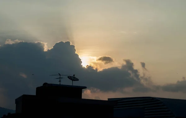 Ciel Avec Nuage Lumière Soleil — Photo