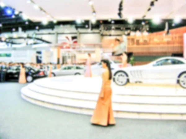 Zamazane Zdjęcie Prezentera Samochodowego Motor Show Tajlandii Użytku Tle — Zdjęcie stockowe